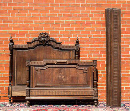 Henri II Style Oak Bed