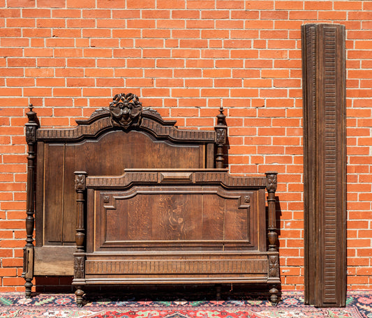 Henri II Style Oak Bed