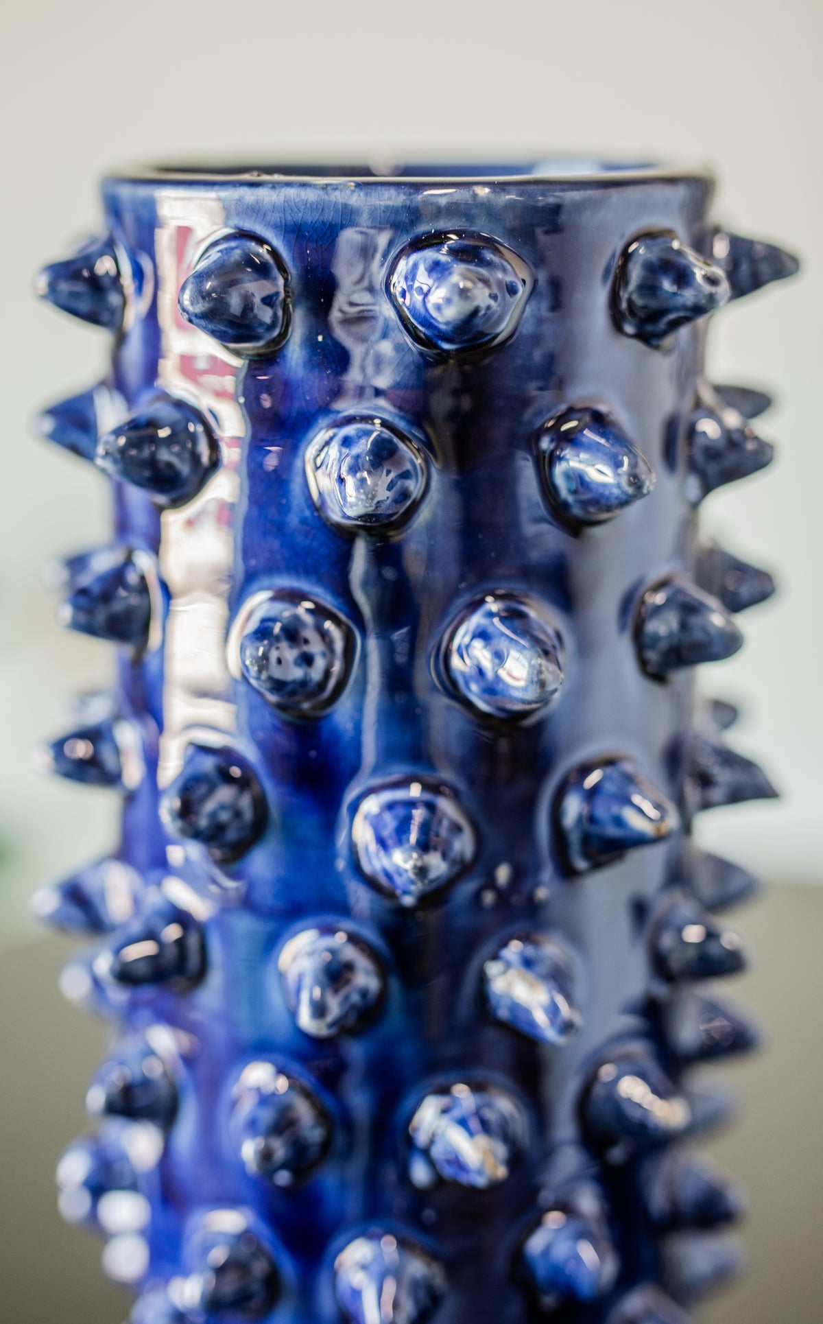 Vinci Pinecone Blue Ceramic Planter