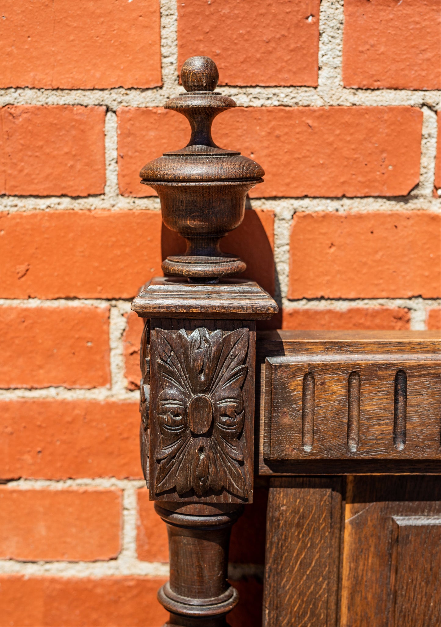 Henri II Style Oak Bed