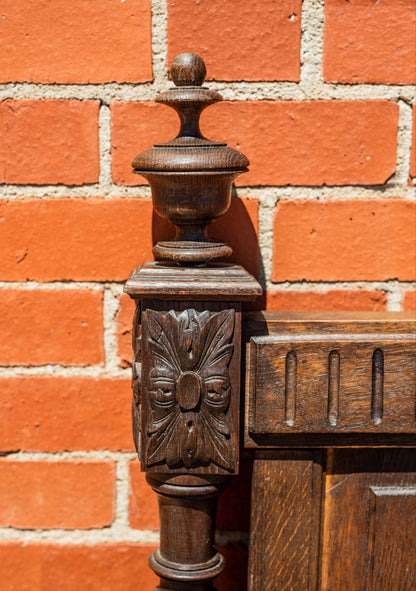 Henri II Style Oak Bed